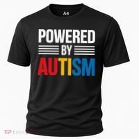 Powered By Autism For Autism Awareness Women Mom Cooling Performance Crew T-Shirt thumb 0