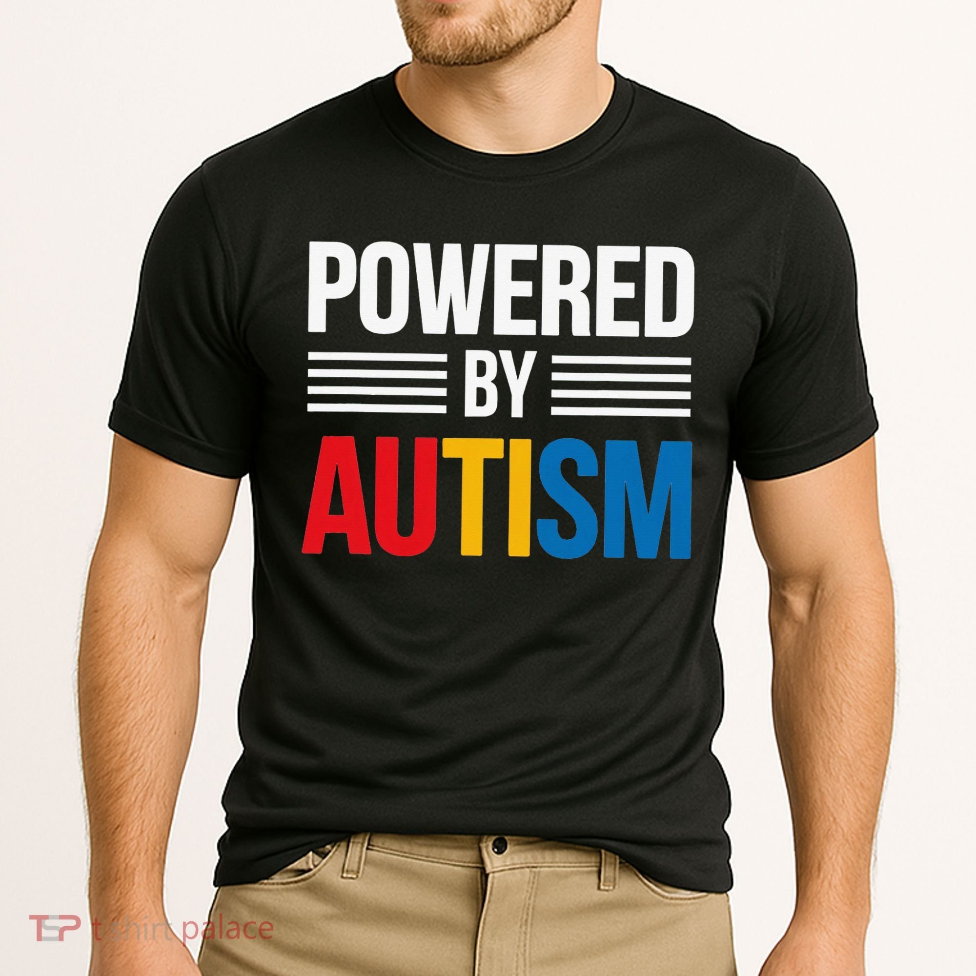 Powered By Autism For Autism Awareness Women Mom Cooling Performance Crew T-Shirt