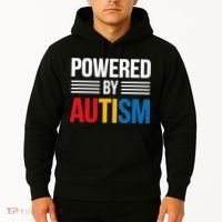 Powered By Autism For Autism Awareness Women Mom Hoodie thumb 2