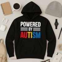 Powered By Autism For Autism Awareness Women Mom Hoodie thumb 3