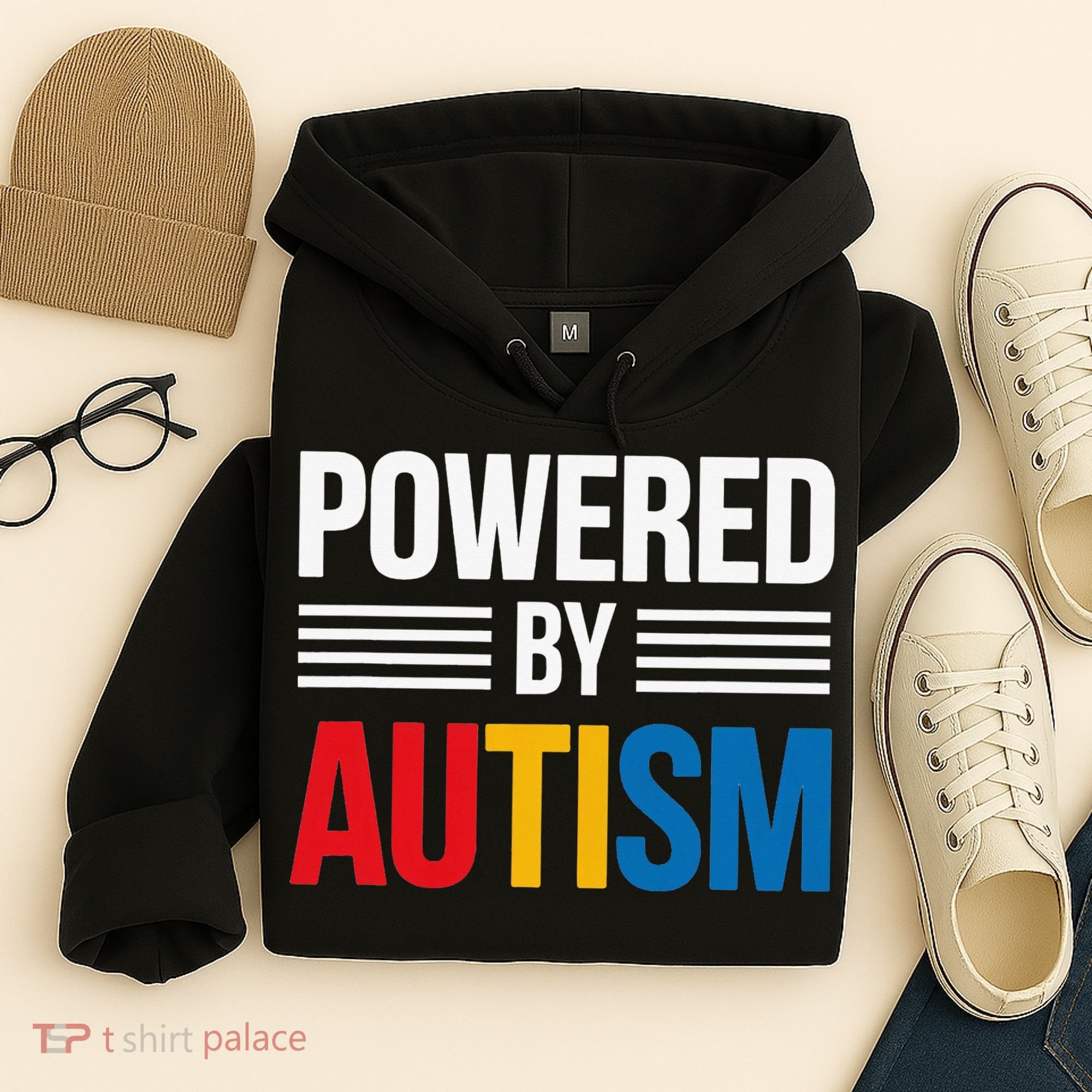Powered By Autism For Autism Awareness Women Mom Hoodie