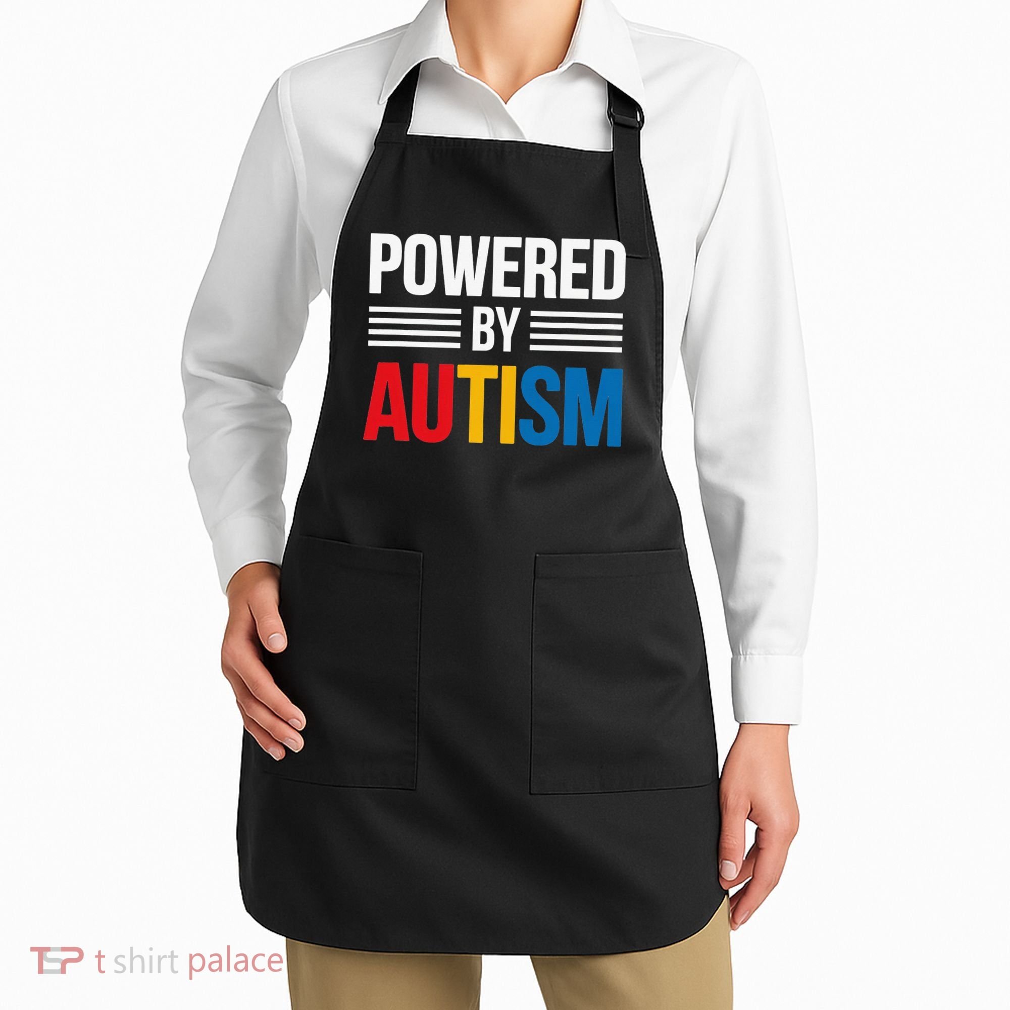 Powered By Autism For Autism Awareness Women Mom Apron