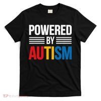 Powered By Autism For Autism Awareness Women Mom T-Shirt thumb 0