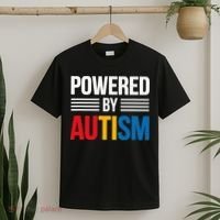 Powered By Autism For Autism Awareness Women Mom T-Shirt thumb 2