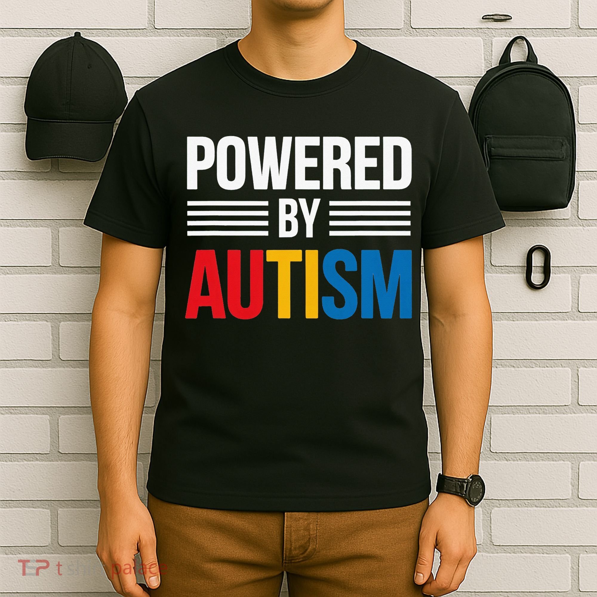 Powered By Autism For Autism Awareness Women Mom T-Shirt
