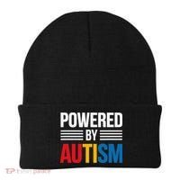 Powered By Autism For Autism Awareness Women Mom Beanie thumb 0