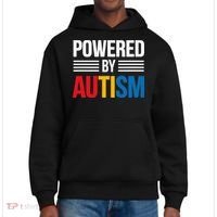 Powered By Autism For Autism Awareness Women Mom District V.I.T. Heavyweight Hoodie thumb 0