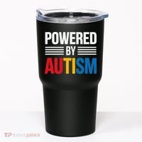 Powered By Autism For Autism Awareness Women Mom Tumbler thumb 0