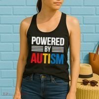 Powered By Autism For Autism Awareness Women Mom Women's Tank Top thumb 2