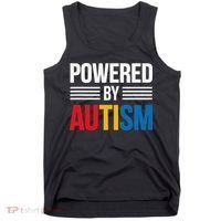 Powered By Autism For Autism Awareness Women Mom Tank Top thumb 0