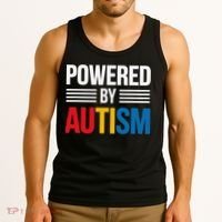 Powered By Autism For Autism Awareness Women Mom Tank Top thumb 3