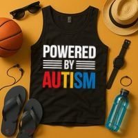 Powered By Autism For Autism Awareness Women Mom Tank Top thumb 4