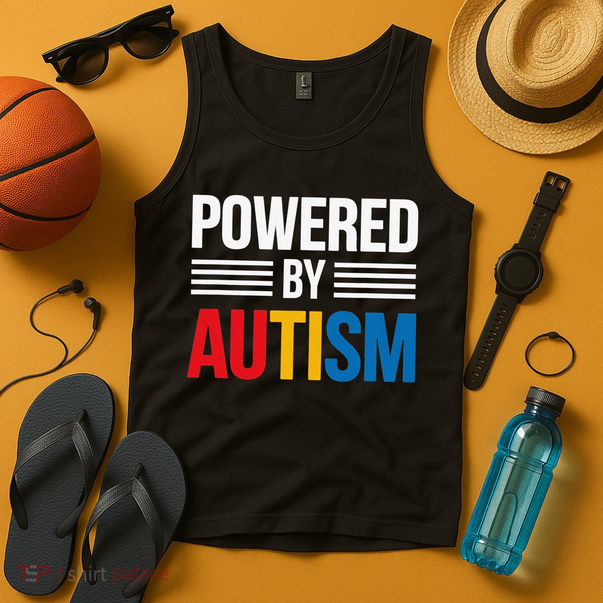Powered By Autism For Autism Awareness Women Mom Tank Top