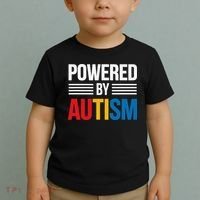 Powered By Autism For Autism Awareness Women Mom Toddler T-Shirt thumb 2