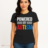 Powered By Autism For Autism Awareness Women Mom Women's T-Shirt thumb 4