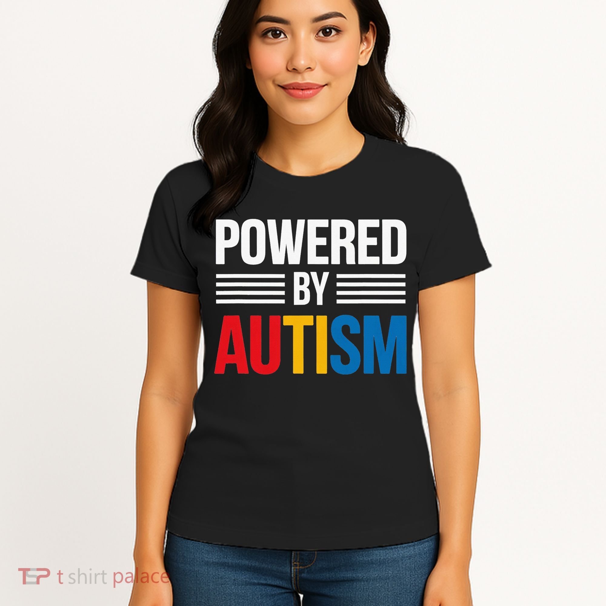 Powered By Autism For Autism Awareness Women Mom Women's T-Shirt