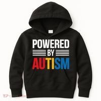 Powered By Autism For Autism Awareness Women Mom Kids Hoodie thumb 0
