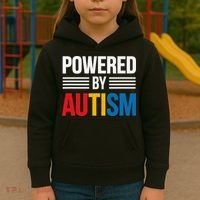 Powered By Autism For Autism Awareness Women Mom Kids Hoodie thumb 3