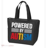 Powered By Autism For Autism Awareness Women Mom Tote Bag thumb 3
