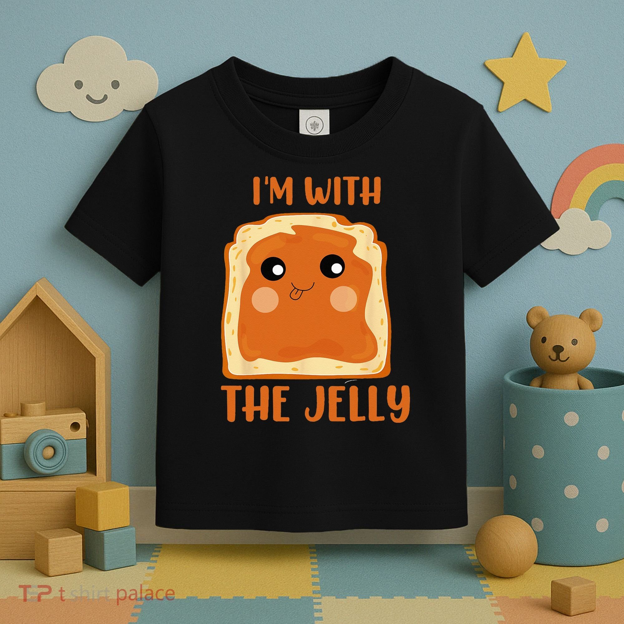 Peanut Butter And Jelly Cute Couple Im With The Jelly Toddler T-Shirt