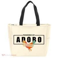 Powered By Adobo Chicken Retro Rooster Filipino Popular Food Tote Bag thumb 0