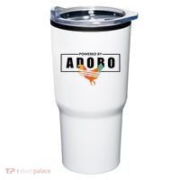 Powered By Adobo Chicken Retro Rooster Filipino Popular Food Tumbler thumb 0