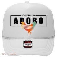 Powered By Adobo Chicken Retro Rooster Filipino Popular Food Hat thumb 0