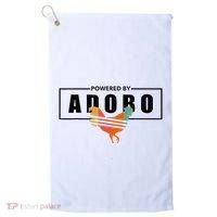 Powered By Adobo Chicken Retro Rooster Filipino Popular Food Golf Towel thumb 0