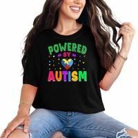 Powered By Autism Awareness Month Autism - Autism Funny Gift Comfort Colors T-Shirt thumb 0