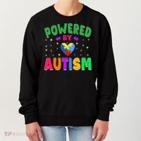 Powered By Autism Awareness Month Autism - Autism Funny Gift Women's Sweatshirt thumb 0