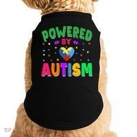 Powered By Autism Awareness Month Autism - Autism Funny Gift Doggie Tank thumb 0