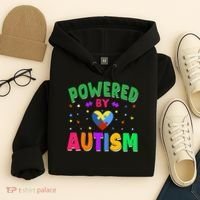 Powered By Autism Awareness Month Autism - Autism Funny Gift Hoodie thumb 4