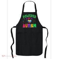 Powered By Autism Awareness Month Autism - Autism Funny Gift Apron thumb 0