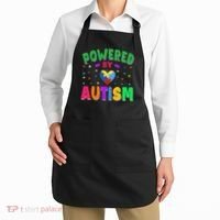 Powered By Autism Awareness Month Autism - Autism Funny Gift Apron thumb 2