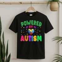 Powered By Autism Awareness Month Autism - Autism Funny Gift T-Shirt thumb 2