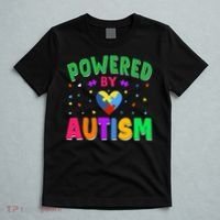 Powered By Autism Awareness Month Autism - Autism Funny Gift T-Shirt thumb 5
