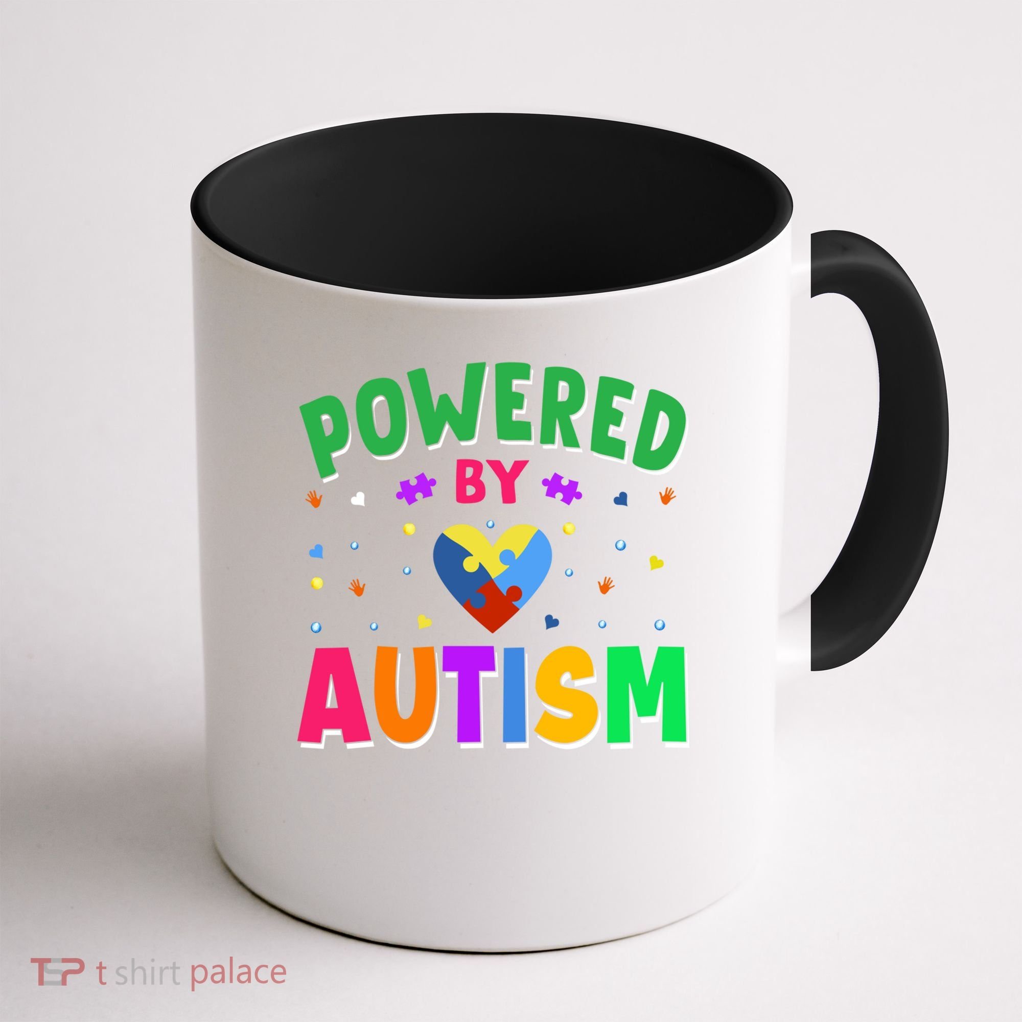 Powered By Autism Awareness Month Autism - Autism Funny Gift Coffee Mug