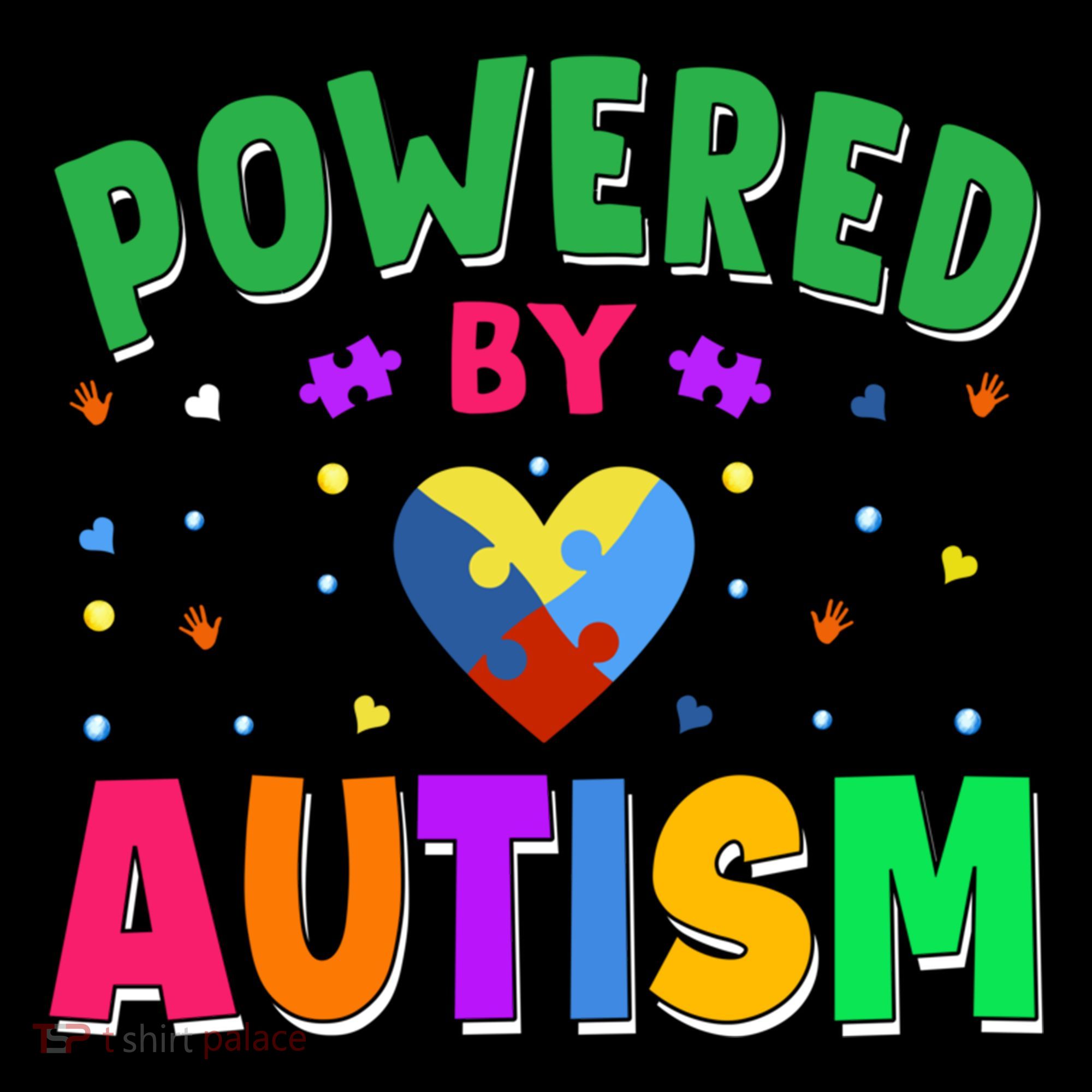 Powered By Autism Awareness Month Autism - Autism Funny Gift Coffee Mug