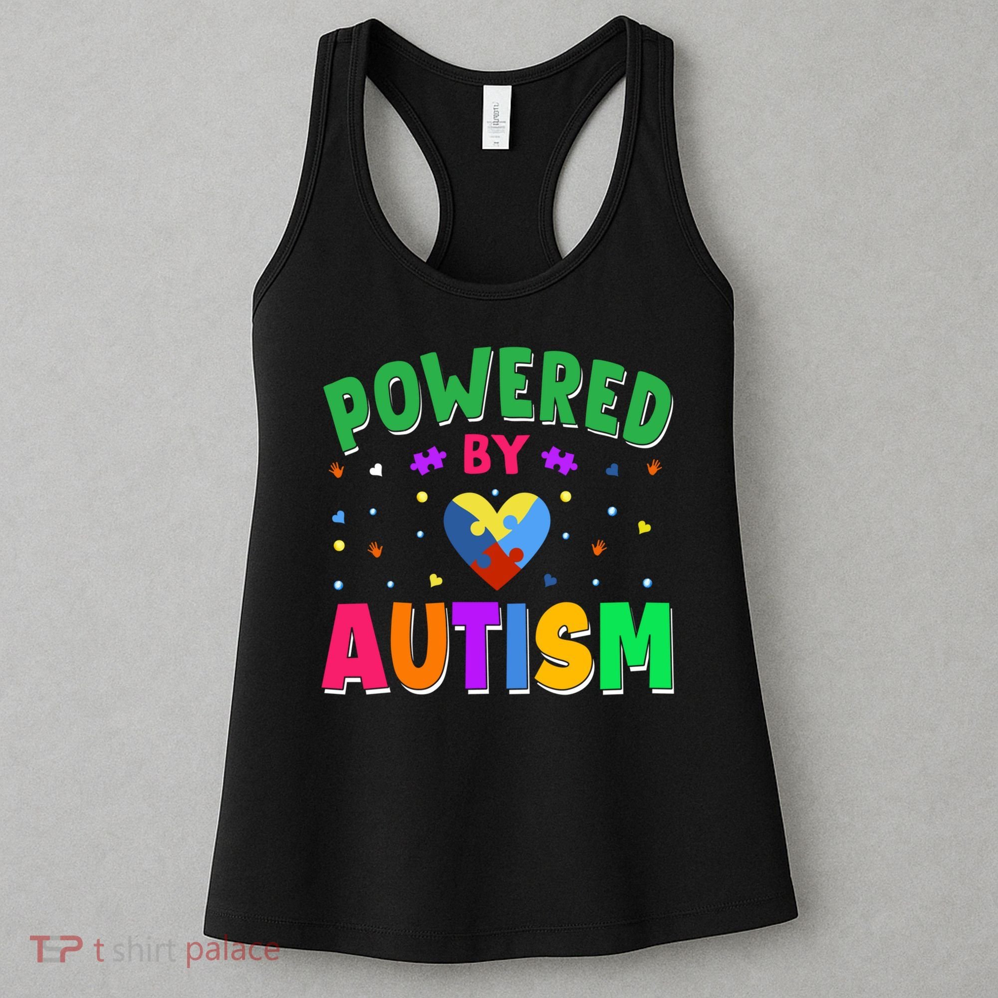 Powered By Autism Awareness Month Autism - Autism Funny Gift Women's Tank Top