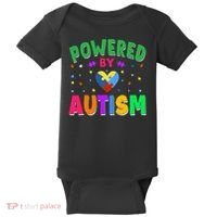 Powered By Autism Awareness Month Autism - Autism Funny Gift Baby Bodysuit thumb 0