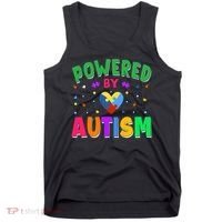 Powered By Autism Awareness Month Autism - Autism Funny Gift Tank Top thumb 0