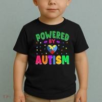 Powered By Autism Awareness Month Autism - Autism Funny Gift Toddler T-Shirt thumb 2