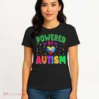 Powered By Autism Awareness Month Autism - Autism Funny Gift Women's T-Shirt thumb 4
