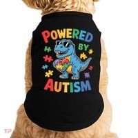 Powered By Autism For Autism Awareness Doggie Tank thumb 0