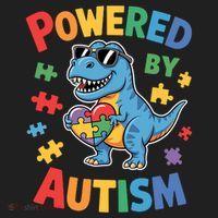 Powered By Autism For Autism Awareness Comfort Colors Heavyweight Long Sleeve T-Shirt thumb 2