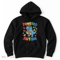 Powered By Autism For Autism Awareness Hoodie thumb 0