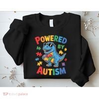 Powered By Autism For Autism Awareness Sweatshirt thumb 2