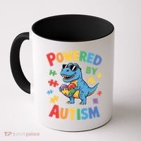 Powered By Autism For Autism Awareness Coffee Mug thumb 0