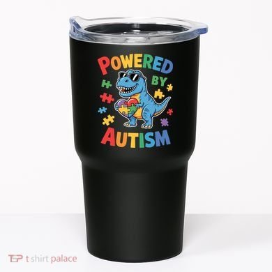 Powered By Autism For Autism Awareness Tumbler