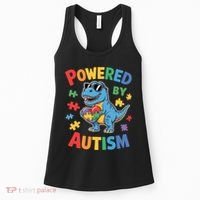 Powered By Autism For Autism Awareness Women's Tank Top thumb 0